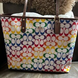 Brand new coach rainbow tote
